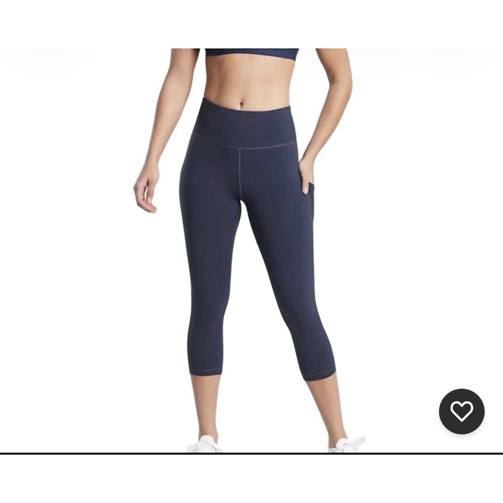 Athleta Women’s Leggings Salutation Stash Pocket 7/8 Tight Womens M in Navy